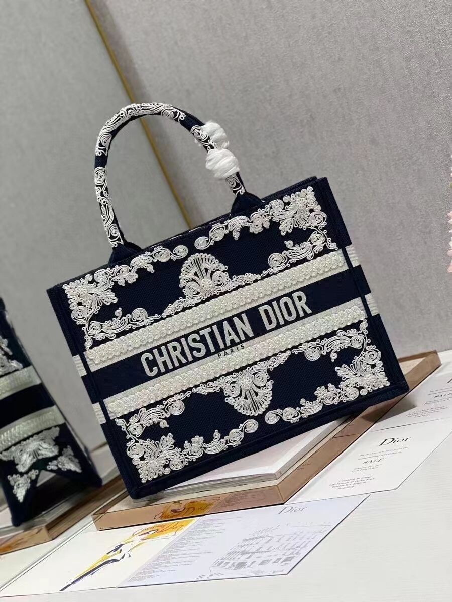 SMALL DIOR BOOK TOTE Embroidery C1212S