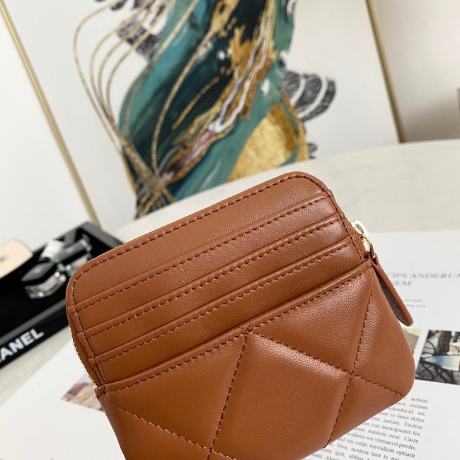 Chanel 19 Zip Card bag 82086 brown