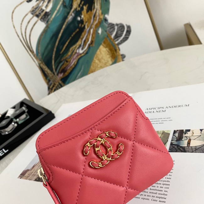 Chanel 19 Zip Card bag 82086 rose