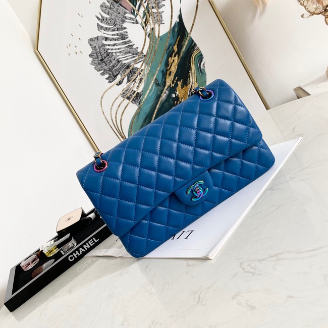 Chanel Flap Lambskin Shoulder Bag 1112 Electro optic blue