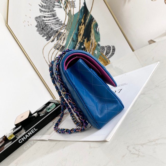 Chanel Flap Lambskin Shoulder Bag 1112 Electro optic blue