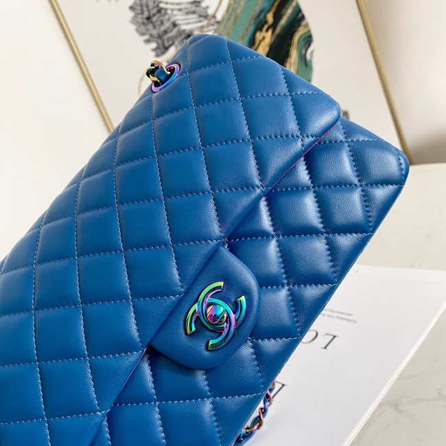 Chanel Flap Lambskin Shoulder Bag 1112 Electro optic blue