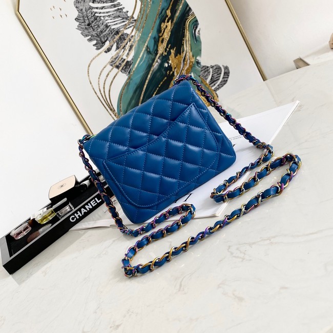 Chanel Flap Lambskin Shoulder Bag 1115 Electro optic blue