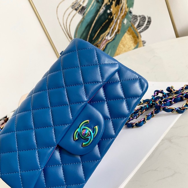 Chanel Flap Lambskin Shoulder Bag 1116 Electro optic blue