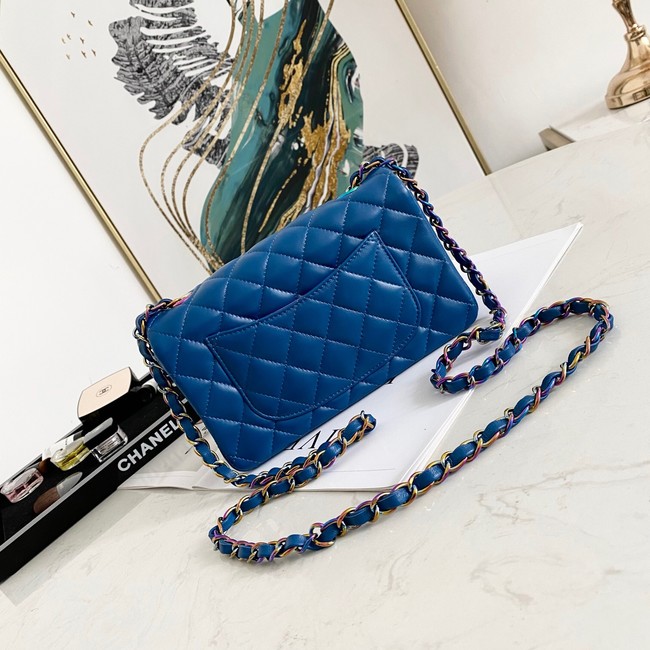 Chanel Flap Lambskin Shoulder Bag 1116 Electro optic blue