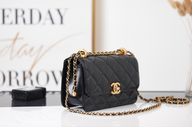 Chanel Flap Lambskin mini Shoulder Bag AS2615 black