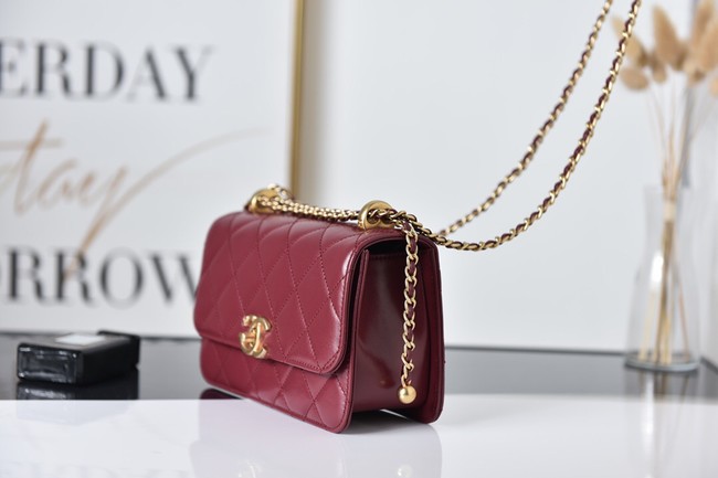 Chanel Flap Lambskin mini Shoulder Bag AS2615 red