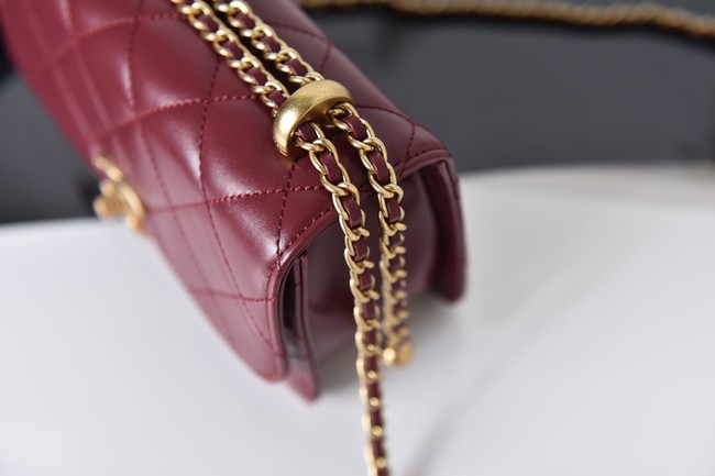 Chanel Flap Lambskin mini Shoulder Bag AS2615 red