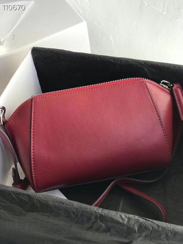 GIVENCHY Original Leather Shoulder Bag 1870 Burgundy