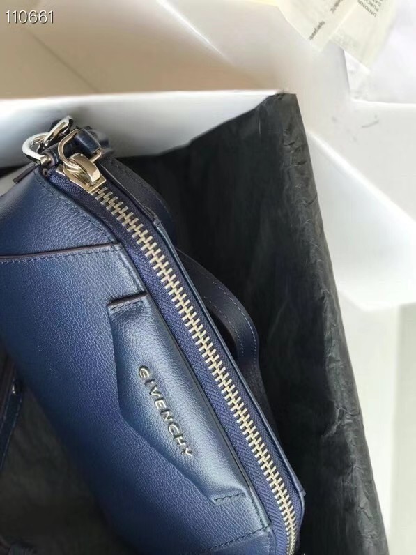 GIVENCHY Original Leather Shoulder Bag 1870 dark blue
