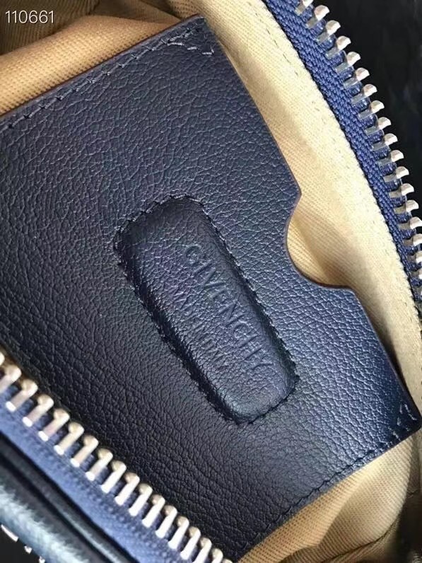 GIVENCHY Original Leather Shoulder Bag 1870 dark blue