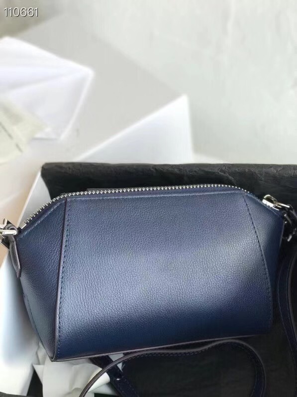 GIVENCHY Original Leather Shoulder Bag 1870 dark blue