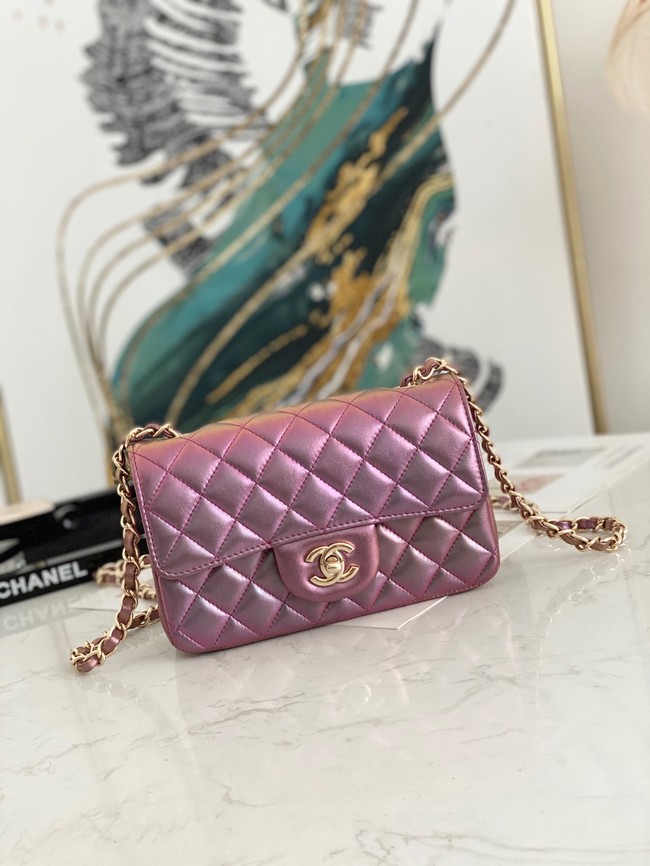 Chanel Flap Mirage Lambskin Shoulder Bag AS1116 purple