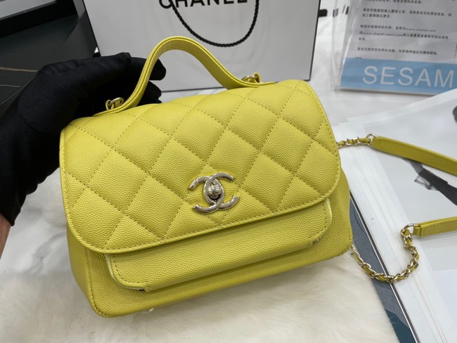 Chanel small flap bag Calfskin & Gold-Tone Metal A93749 lemon