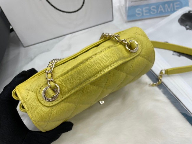 Chanel small flap bag Calfskin & Gold-Tone Metal A93749 lemon