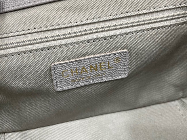 Chanel small flap bag Calfskin & Gold-Tone Metal A93749 light gray
