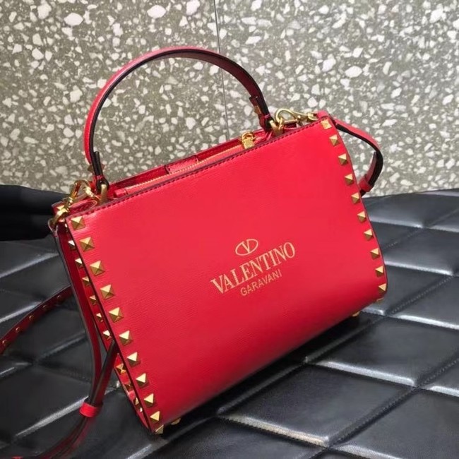 VALENTINO GARAVANI Rockstud Alcove Medium grain calf leather 2B0056 red