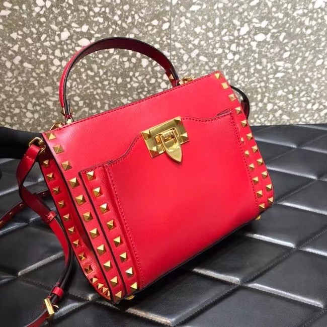 VALENTINO GARAVANI Rockstud Alcove Medium grain calf leather 2B0056 red