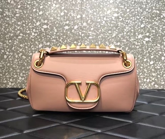 VALENTINO GARAVANI Stud Sign nappa Shoulder Bag NL098 light pink