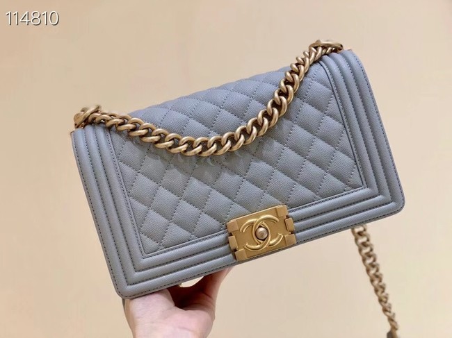 Boy chanel handbag A67086 light gray