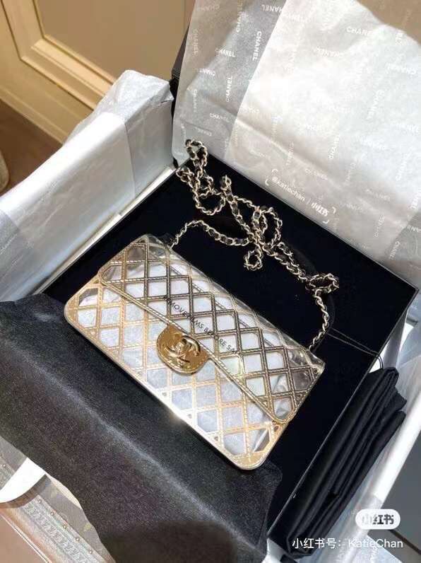 Chanel Original Leather Hollow Bag 1112 Gold