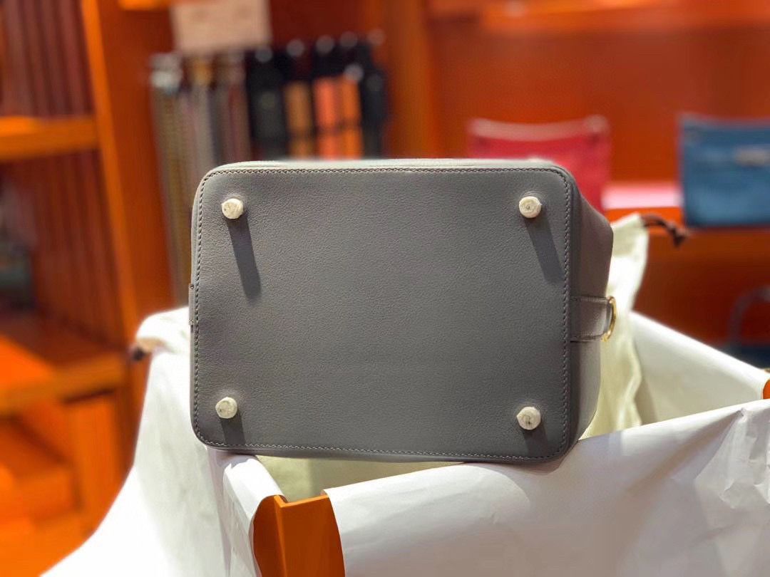 Hermes Toolbox Togo Bag Original Leather 3259 Gray