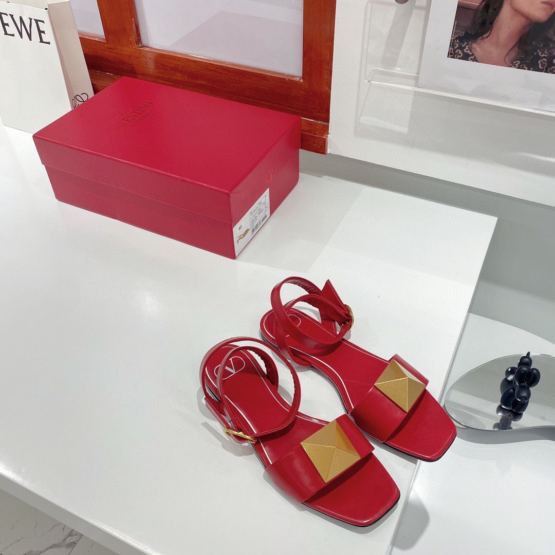 Valentino Flat Sandals Shoes W17319163 Red