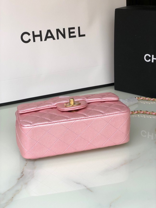 CHANEL mini flap bag with top handle AS2431 rose