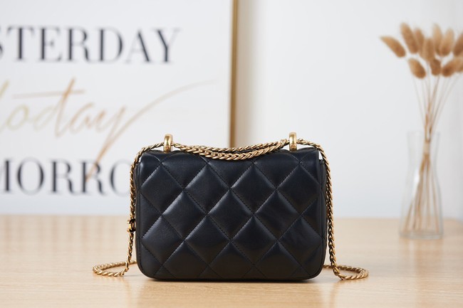 Chanel Flap Lambskin mini Shoulder Bag AS3113 black