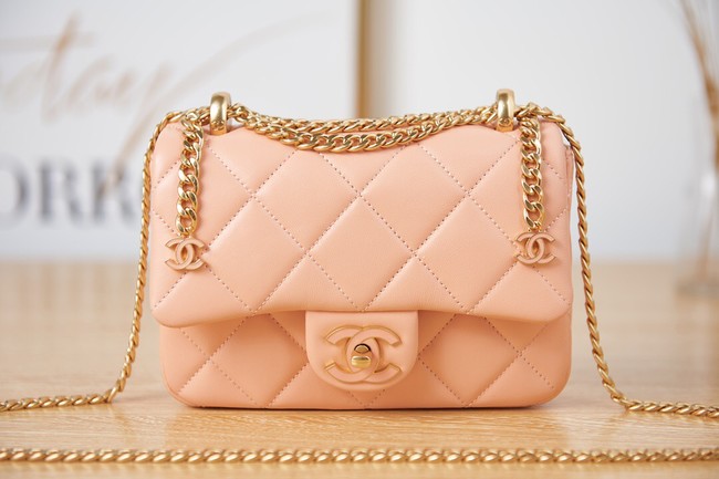 Chanel Flap Lambskin mini Shoulder Bag AS3113 pink