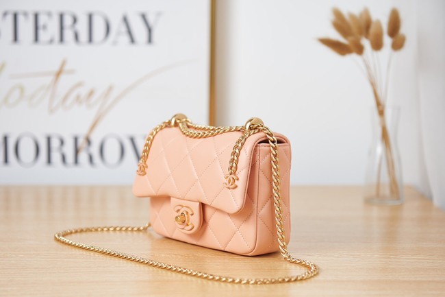 Chanel Flap Lambskin mini Shoulder Bag AS3113 pink