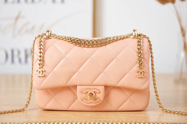 Chanel Flap Lambskin small Shoulder Bag AS3114 pink