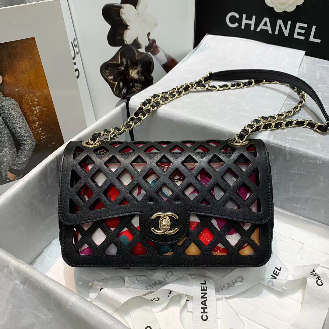 Chanel Original Leather Hollow Bag 1112 Black