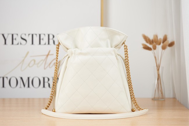 Chanel SMALL Lambskin Shoulder Bag AS2986 white