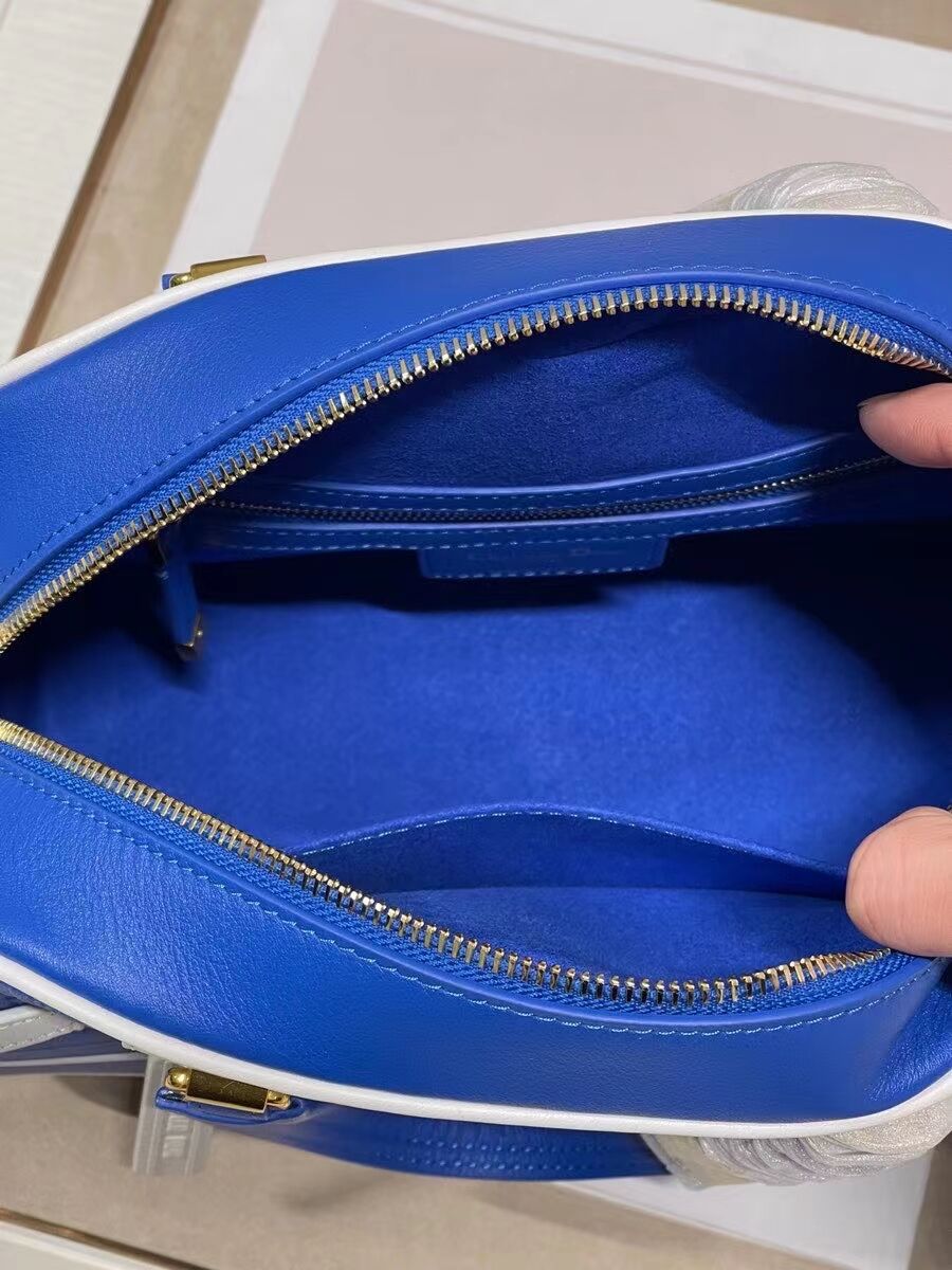 DIOR medium Embossing leather tote Bag A9200 blue