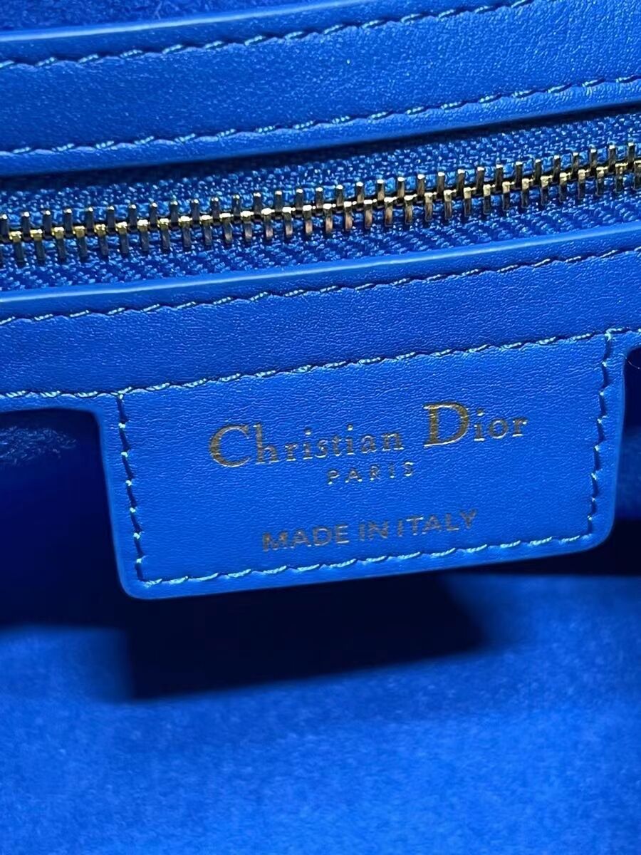 DIOR medium Embossing leather tote Bag A9200 blue