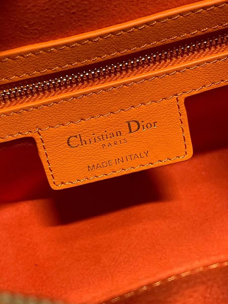 DIOR medium Embossing leather tote Bag A9200 orange