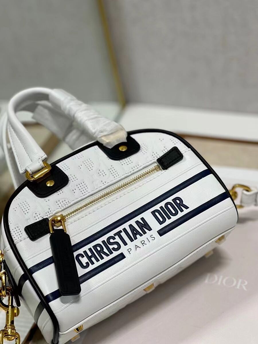 DIOR small Embossing leather tote Bag C9201 white