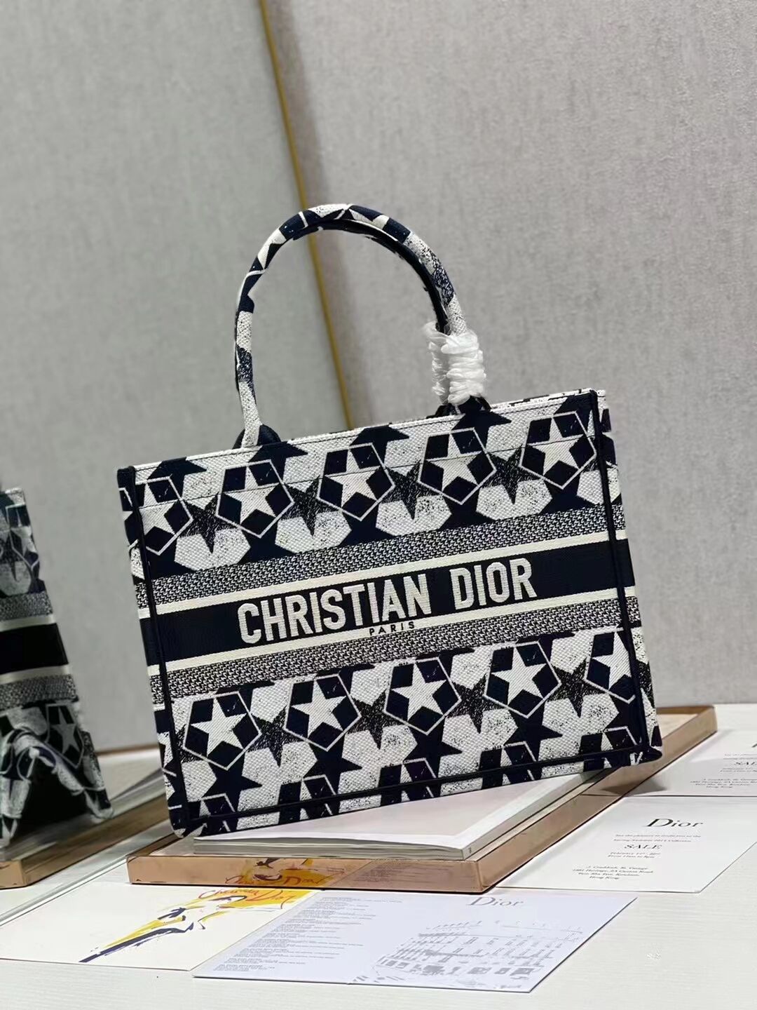 SMALL DIOR BOOK TOTE Embroidery C1212S-3