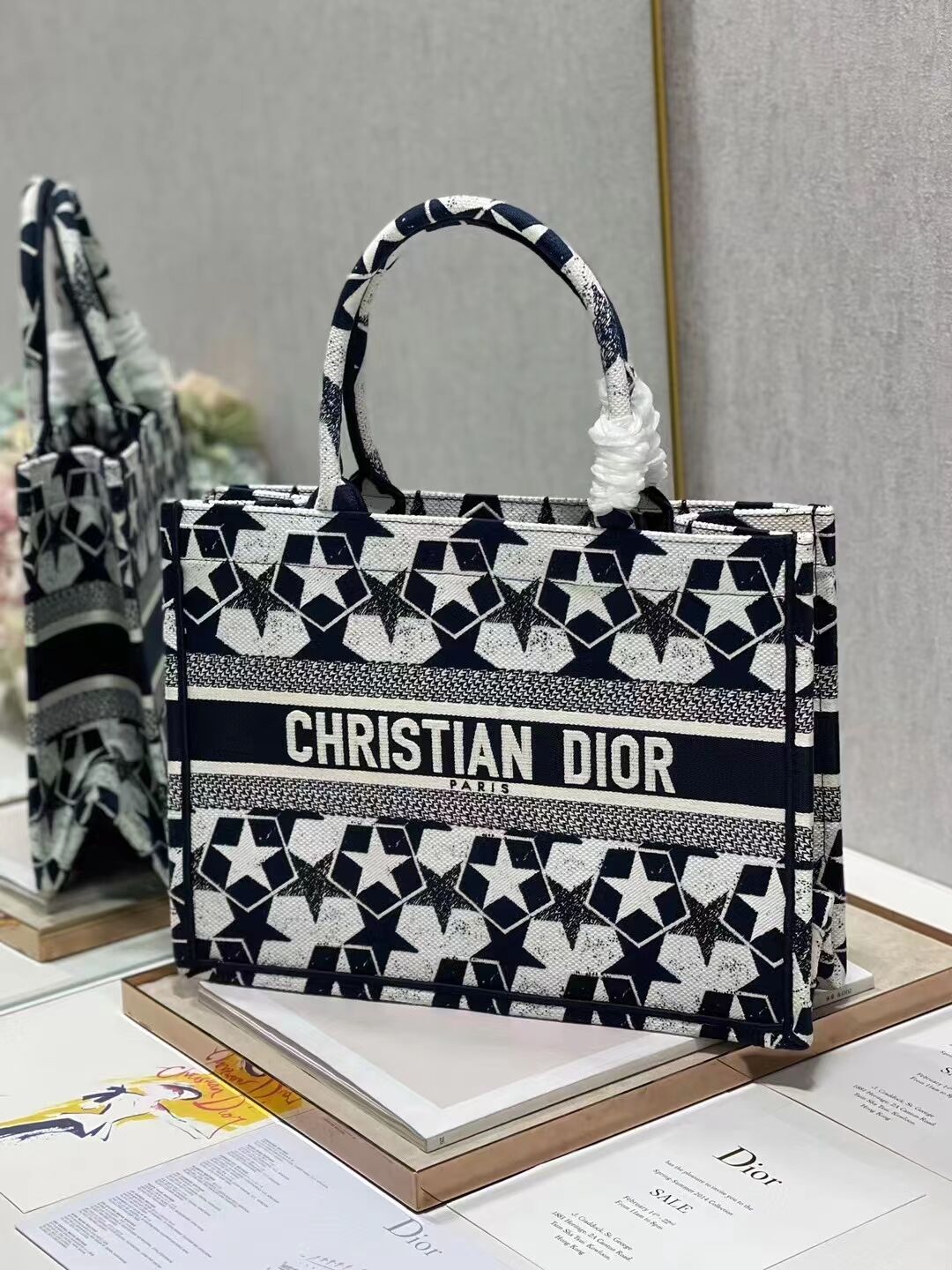 SMALL DIOR BOOK TOTE Embroidery C1212S-3