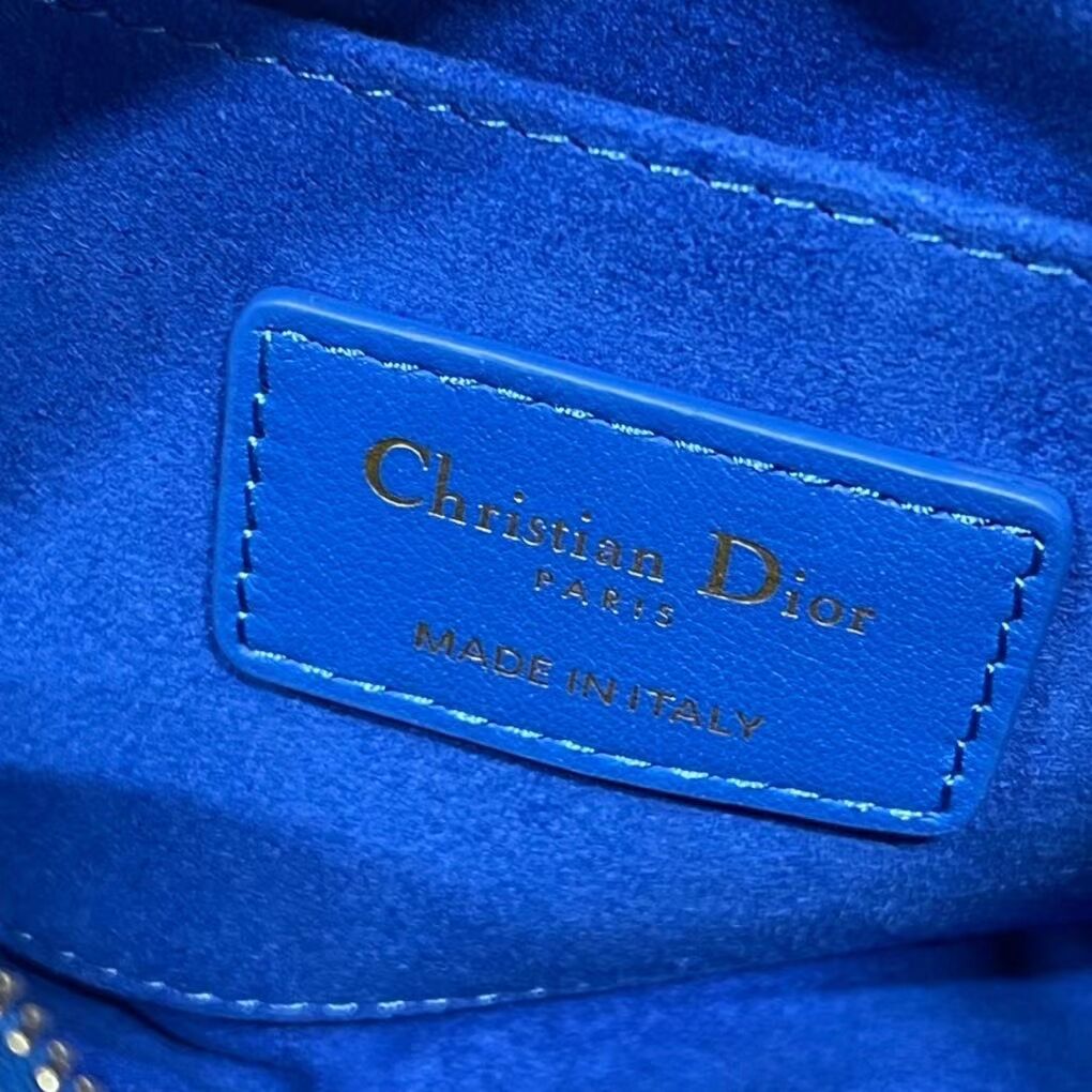 DIOR small Embossing leather tote Bag C9201 blue