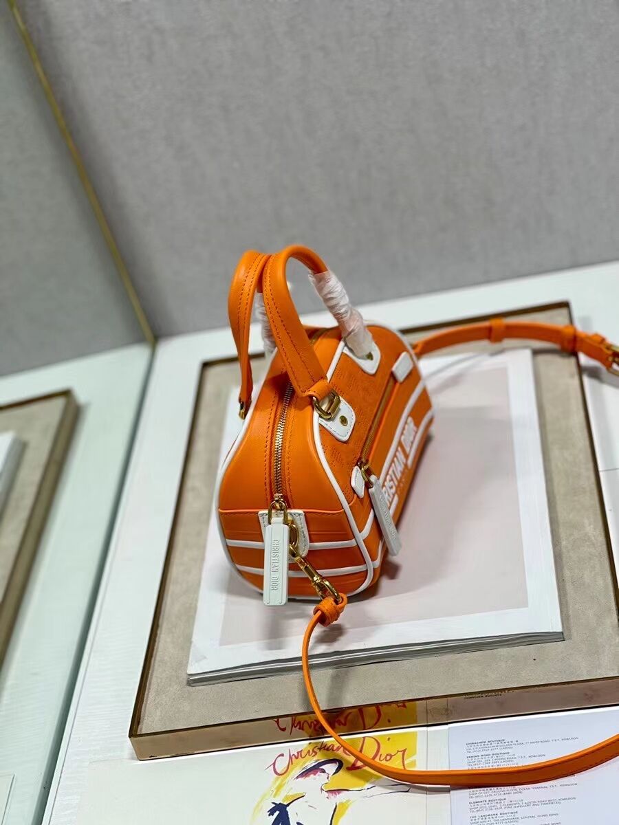 DIOR small Embossing leather tote Bag C9201 orange