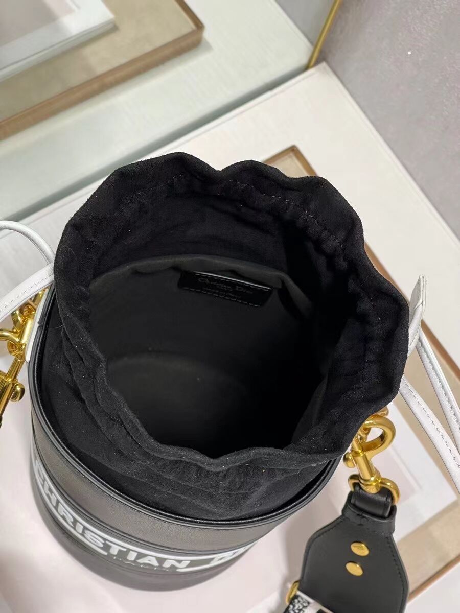 Dior Bubble Maple Leaf Calfskin Bucket Bag C9300 black