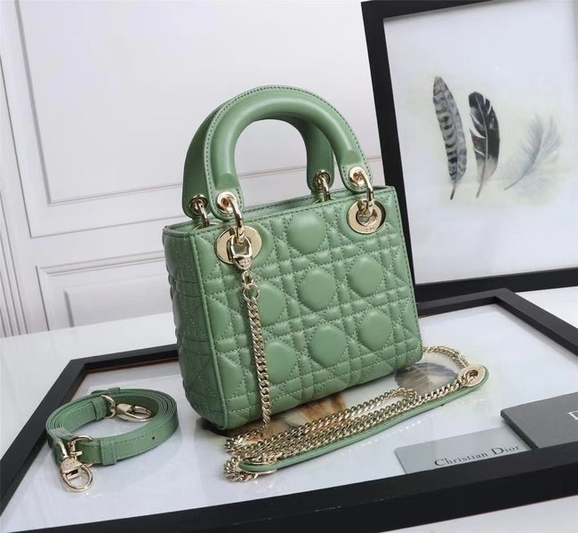 MINI LADY DIOR BAG Lambskin M0566OE green