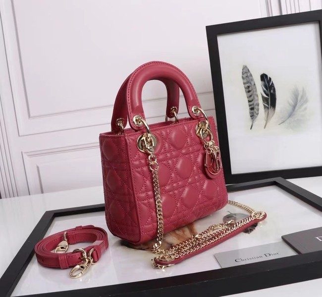 MINI LADY DIOR BAG Lambskin M0566OE red