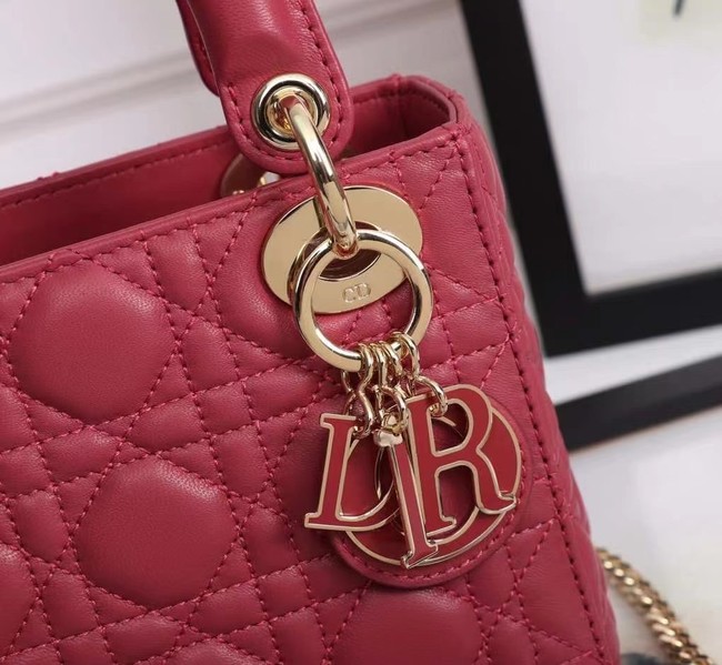 MINI LADY DIOR BAG Lambskin M0566OE red