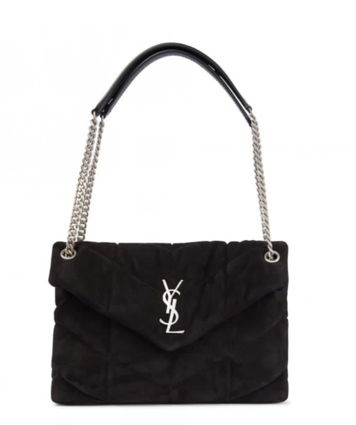 Yves Saint Laurent LOULOU PUFFER BAG SUEDE Y577476 Black