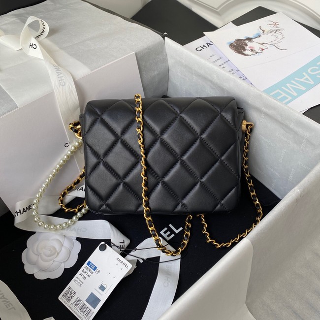 Chanel Lambskin Flap Shoulder Bag Original leather AS2855 black