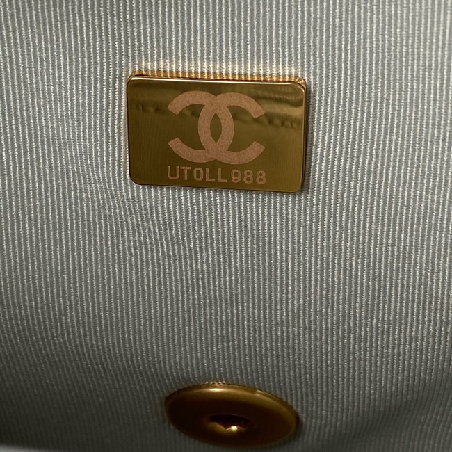 Chanel Lambskin Flap Shoulder Bag Original leather AS2855 light blue