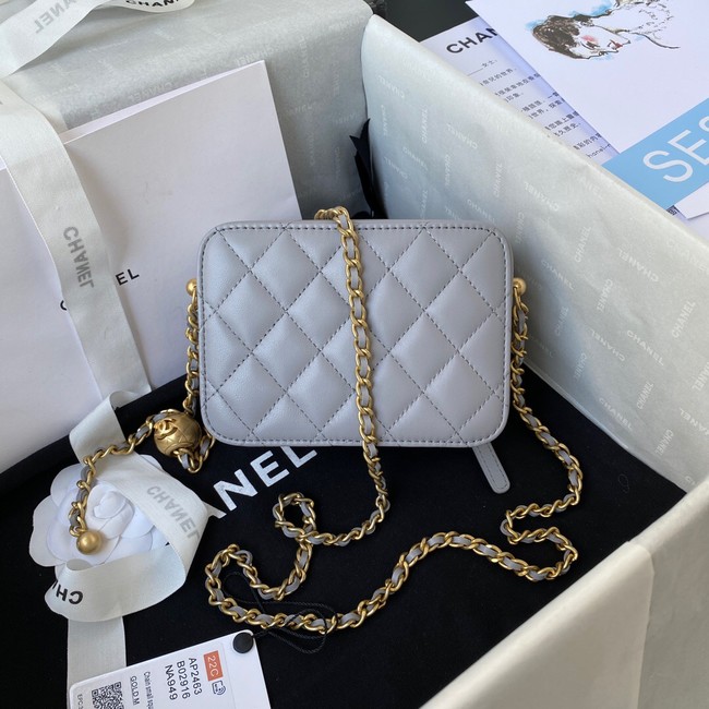 Chanel Lambskin camera bag AS2463 light gray